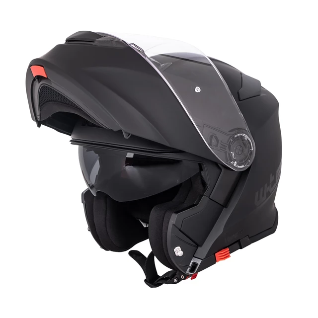 Kask motocyklowy szczękowy z blendą W-TEC Venero - Błyszczący biały