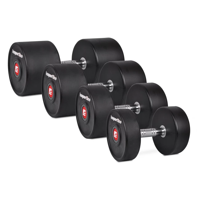 Hantle jednoręczne inSPORTline Profi ∙ 2-60 kg ∙ stal z PU ∙ ergonomiczny grip ∙ ochrona przed uderzeniami ∙ stabilny balans