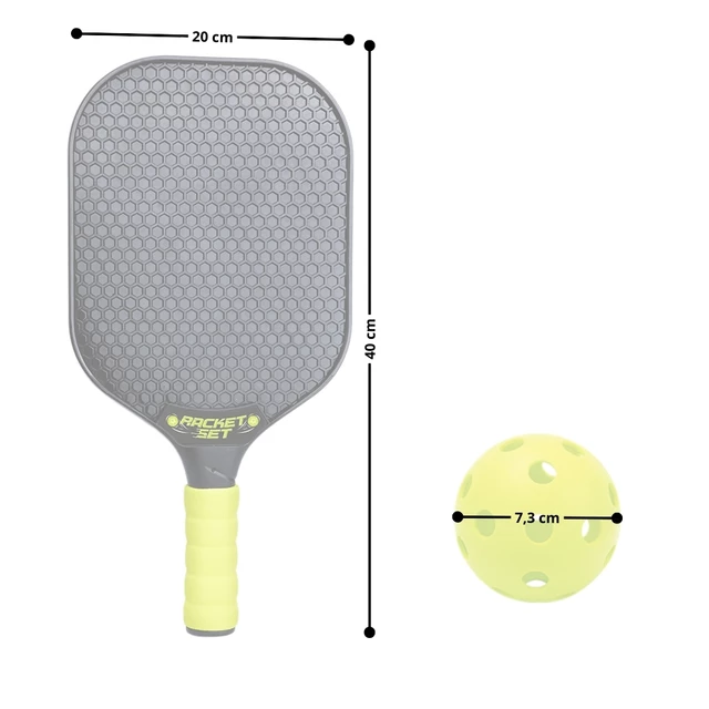 Zestaw do pickleball inSPORTline PBS150 ∙ rakietki 20x40 cm ∙ perforowane piłki ∙ dla 2 osób ∙ motoryka i koordynacja ∙ podróżny