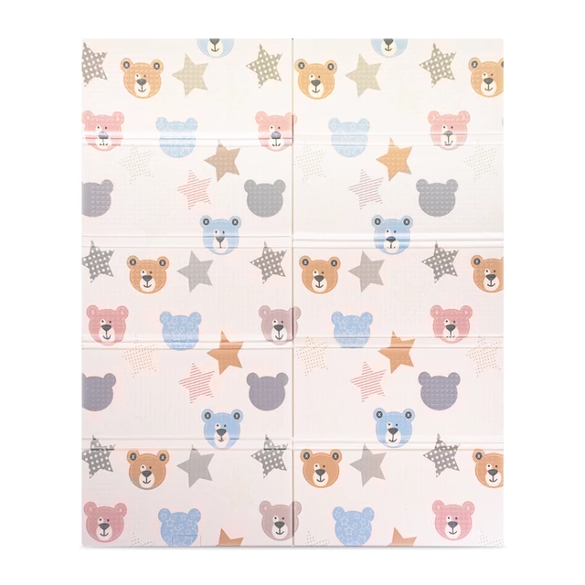 Składana mata dla dziecka inSPORTline Michlino 180x160x1,2 cm ∙ z motywem ∙ pianka XPE ∙ antypoślizgowa ∙ certyfikat EN 71 ∙ torba w zestawie - Miasto/Wieloryby