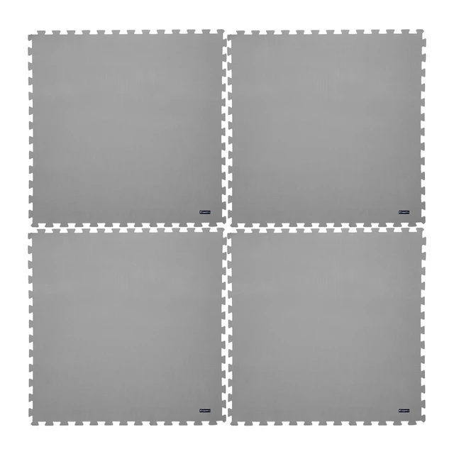 Mata fitness inSPORTline EVA80 200x200x1 cm puzzle do ćwiczeń - Niebieski - Szary