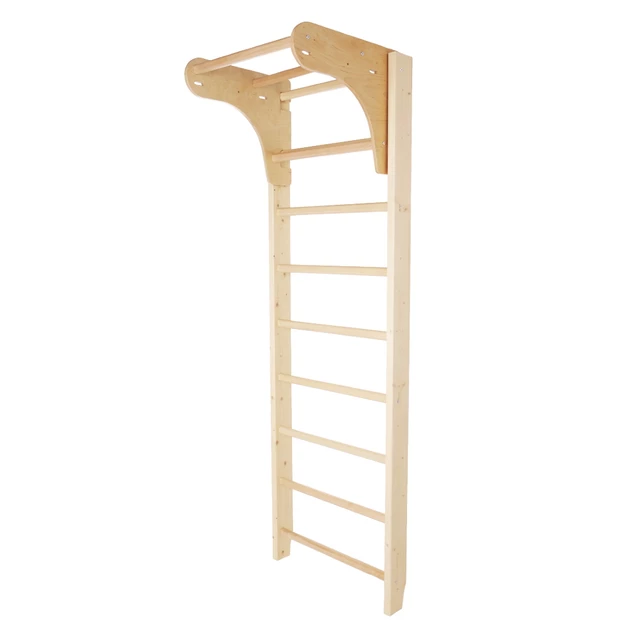 Drabinka gimnastyczna inSPORTline Steadyline 250×90 cm ∙ drążek do podciągania ∙ nośność 130 kg ∙ drewno świerkow