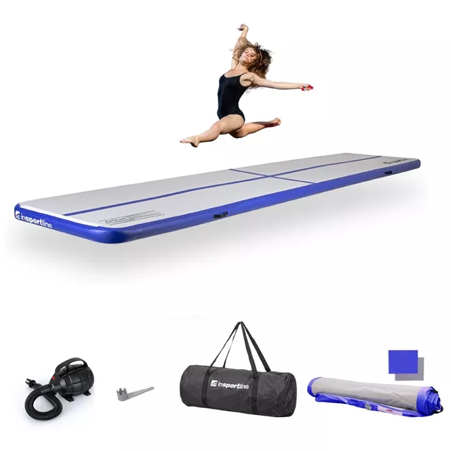 Ścieżka akrobatyczna Airtrack inSPORTline Airstunt 500x100x10 cm ∙ z pompką elektryczną ∙ nośność 850 kg ∙ wodoodporna ∙ torba w zestawie