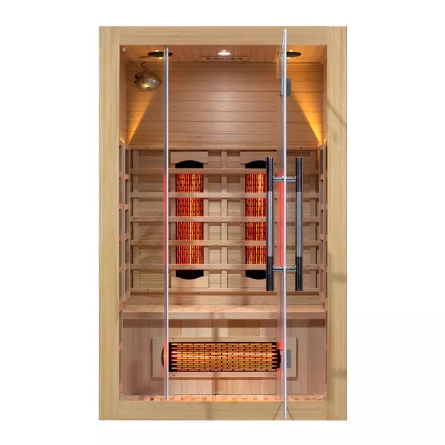 Sauna na podczerwień inSPORTline Trevirke 200 ∙ 9 promienników ∙ chromoterapia ∙ Bluetooth ∙ 65 °C ∙ sterowanie panel