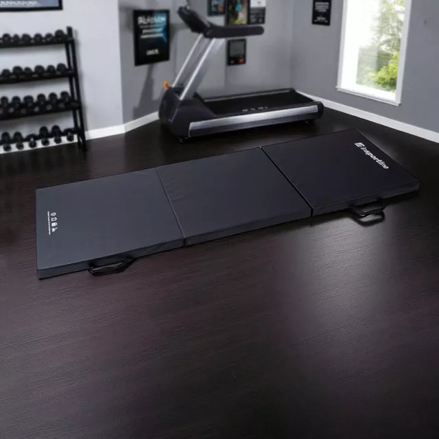 Składany materac gimnastyczny mata inSPORTline Trifold 180x60x5 cm - Czarny