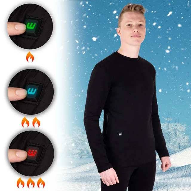 Podgrzewana koszulka termoaktywna W-TEC Insulong ∙ ogrzewanie pleców i klatki ∙ tryby 40-50°C ∙ kieszeń na powerbank ∙ termoizolacja