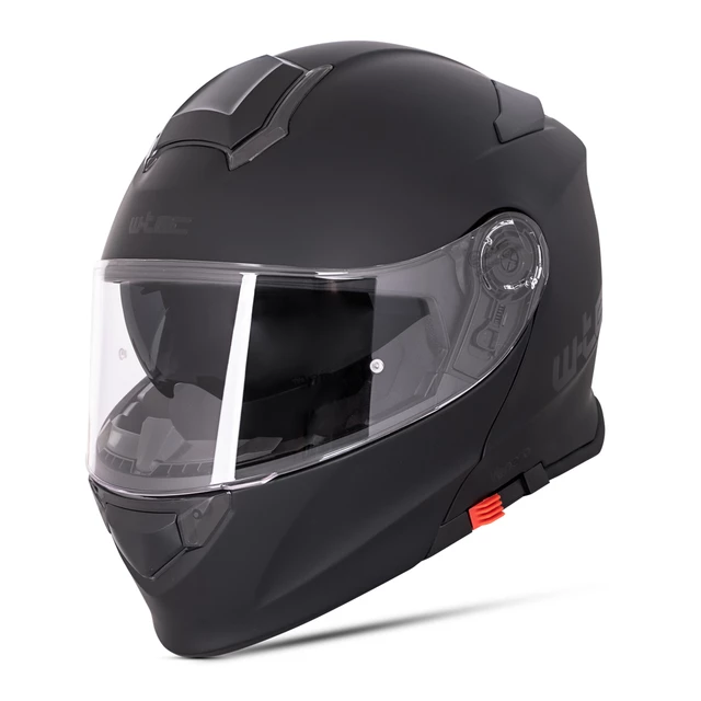 Kask motocyklowy szczękowy z blendą W-TEC Venero - Błyszczący biały