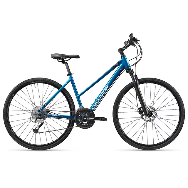 Damski rower crossowy Cyclision Zodya 3 MK-II 28" ∙ hydrauliczne hamulce Shimano ∙ amortyzowany widelec z blokadą ∙ 16 przełożeń - Blue Edge - Blue Edge