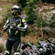 Męska skórzana kurtka motocyklowa W-TEC Velocity - Czarny-fluo