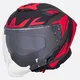 Kask motocyklowy W-TEC Voltik Graphic ∙ blenda przeciwsłoneczna ∙ wentylacja ∙ wyjmowana wyściółka ∙ homologacja ECE 22.06 - Czerwony