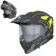 Kask motocyklowy szczękowy 3w1 W-TEC Neovu Graphic ∙ blenda przeciwsłoneczna ∙ demontowalny daszek - Czarno-czerwony - Czarny-fluo