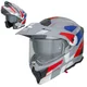 Kask motocyklowy szczękowy 3w1 W-TEC Neovu Graphic ∙ blenda przeciwsłoneczna ∙ demontowalny daszek - Czarno-czerwony - szaro-czerwono-niebieski