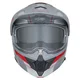 Kask motocyklowy szczękowy 3w1 W-TEC Neovu Graphic ∙ blenda przeciwsłoneczna ∙ demontowalny daszek - Czarno-czerwony