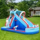 Dmuchany plac zabaw / zamek AirMyFun Shark ∙ zjeżdżalnia rekin ∙ mini boisko ∙ ścianka wspinaczkowa ∙ strefa wodna ∙ kosz do koszykówki