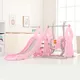 Zjeżdżalnia multifunkcyjna inSPORTline Swingslide 4w1 ∙ z huśtawką i koszem ∙ miś z muzyką ∙ regulowana wysokość ∙ max 40 kg ∙ HDPE ∙ bezpieczna - Różowy