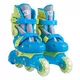 Rolki trójkołowe / wrotki 2w1 WORKER TriGo LED ∙ tryb in-line/tri-skate ∙ kółka z podświetleniem LED ∙ max 60 kg - Niebieski