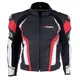 Męska skórzana kurtka motocyklowa W-TEC Velocity - Czarny-fluo - Czarno-czerwony