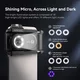 Obiektyw mikroskopowy Apexel 200x ∙ supermakro do telefonów ∙ 12 diod LED ∙ światło UV ∙ kompatybilny z iOS/Android ∙ klips uniwersalny