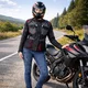 Damska kurtka motocyklowa W-TEC Radana ∙ trójwarstwowa ∙ membrana wodoodporna ∙ podpinka ocieplająca ∙ ochraniacze CE ∙ AirVent - Czarno-szaro-czerwony