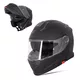 Kask motocyklowy szczękowy z blendą W-TEC Venero - Błyszczący biały - Magic Matt Black