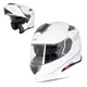 Kask motocyklowy szczękowy z blendą W-TEC Venero - Błyszczący biały - Błyszczący biały