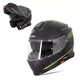 Kask motocyklowy szczękowy z blendą W-TEC Venero - Błyszczący biały - Błyszczący czarno-neonowy żółty
