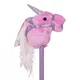Konik na kiju hobby horse inSPORTline Garanito ∙ jednorożec różowy ∙ odtwarza dźwięki ∙ miękki mikropolar ∙ lekki 350 g - Różowy