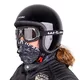 Kask motocyklowy na chopper W-TEC Badachos i gogle Atavist - Czarny błyszczący - Czarny błyszczący