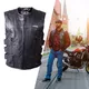 Skórzana kamizelka motocyklowa W-TEC Trabacho - Czarny - Czarny