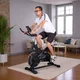 Rower treningowy spinningowy inSPORTline Alfan ∙ czarny ∙ opór manualny ∙ czujniki tętna ∙ uchwyt na tablet ∙ wyświetlacz LCD