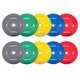 Zestaw 10 obciążeń olimpijskich inSPORTline Bumper Plate Go 2x 5-25 kg 50 mm ∙ stalowy rdzeń ∙ powłoka amortyzująca ∙ 150 kg
