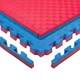 Mata puzzle fitness tatami na podłogę ochronna inSPORTline Malmeida 100x100x4 cm - szaro-czarny, wzór słomkowy - czerwono-niebieski, wzór 5 pasków