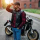 Skórzana kamizelka motocyklowa W-TEC Trabacho - Czarny