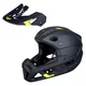 Kask downhillowy full face W-TEC Calheto ∙ odpinany regulowany daszek ∙ wentylacja 16 otworów ∙ wyjmowana wyściółka - Czarno-srebrny