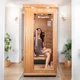 Sauna na podczerwień inSPORTline Mettsa 100 ∙ 4 promienniki ceramiczne ∙ chromoterapia 7 kolorów ∙ Bluetooth ∙ jonizator