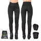 Damskie legginsy motocyklowe W-TEC Noposum z aramidem - Czarny - Czarny