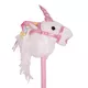 Konik na kiju hobby horse inSPORTline Garanito ∙ jednorożec różowy ∙ odtwarza dźwięki ∙ miękki mikropolar ∙ lekki 350 g - Różowy