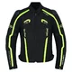 Męska kurtka motocyklowa W-TEC Tonkawo ∙ wypinana podpinka ∙ ochraniacze CE ∙ slidery karbonowe ∙ garb aerodynamiczny ∙ wodoodporna - Czarny-fluo