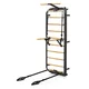 Wielofunkcyjna drabinka gimnastyczna inSPORTline Wootkit 220×86 cm ∙ 8 szczebli ∙ nośność 150 kg ∙ stal/drewno bukowe ∙ drążek ∙ akcesoria - Czarny