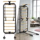 Wielofunkcyjna drabinka gimnastyczna inSPORTline Wootkit 220×86 cm ∙ 8 szczebli ∙ nośność 150 kg ∙ stal/drewno bukowe ∙ drążek ∙ akcesoria - Czarny - Czarny