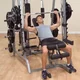 Atlas / maszyna wielofunkcyjna Body-Solid Deluxe GS348QP4 ∙ 95 kg stos ∙ Smith + wyciągi + ławka ∙ konstrukcja stalowa