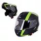 Kask motocyklowy szczękowy W-TEC Vexamo z blendą - Biały - Czarno-zielony