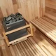 Beczkowa sauna ogrodowa inSPORTline Viduor 300 ∙ zewnętrzna z werandą ∙ dla 3 osób ∙ cedrowe drewno ∙ zestaw akcesoriów ∙ moc 6 kW