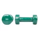 Hantle fitness winylowe inSPORTline Smoothbell 2 x 3 kg ∙ zestaw 2 szt. ∙ kształt sześciokątny ∙ uchwyt 10 cm ∙ winyl ciemnozielony