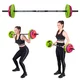 Zestaw sztanga + obciążniki inSPORTline Pumpino ∙ 4-19 kg ∙ gumowane obciążniki ∙ stalowy gryf 140 cm
