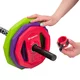 Zestaw sztanga + obciążniki inSPORTline Pumpino ∙ 4-19 kg ∙ gumowane obciążniki ∙ stalowy gryf 140 cm