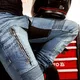 Męskie dżinsy motocyklowe W-TEC Grandus EVO - Niebieski