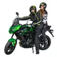 Męskie spodnie motocyklowe W-TEC Rusnac - Czarno-zielony