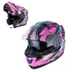 Kask motocyklowy z blendą Flip-Up W-TEC Pezzon Magenta - Różowo-czarny