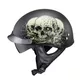 Kask motocyklowy otwarty chopper W-TEC Black Heart Rednut - Motocykl / Czarny mat - Czaszki / Matowa czerń
